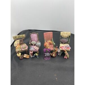 4 Mini Doll Resin Victorian Ladies Chairs